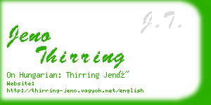 jeno thirring business card